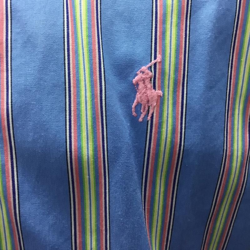 ラルフローレン RALPHLAUREN シャツ、ブラウス 半袖 ボタンダウン ストライプ S ワンポイント マルチカラー / マルチカラー /  メンズ USED 古着 中古 10117199