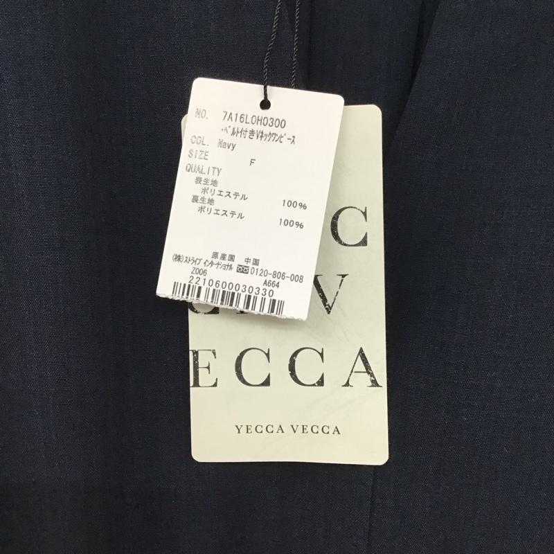 イェッカヴェッカ YECCA VECCA ワンピース ロングスカート ベルト付きVネックワンピース FREE 無地 紺 / ネイビー /  レディース USED 古着 中古 10147124