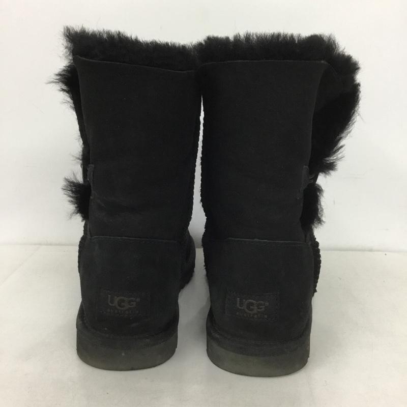 アグ UGG ブーツ 一般 5803 BAILEY BUTTON ベイリーボタンムートンブーツ 25cm 25.0cm 無地 黒 / ブラック /  レディース USED 古着 中古 10143925