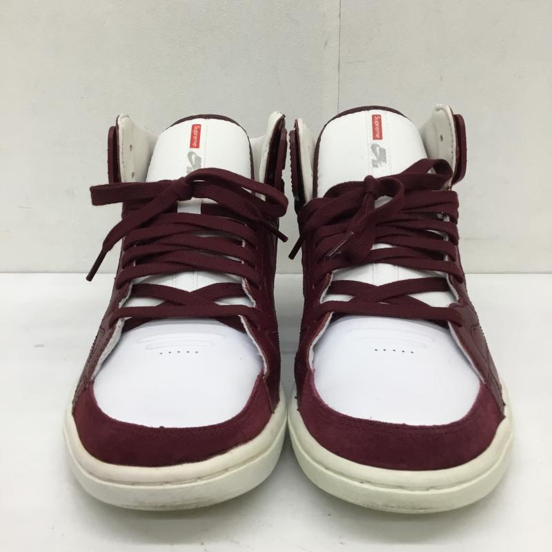 ナイキエスビー NIKE SB スニーカー スニーカー 428927-600 ZOOM AIR 94 HI SUPREME ナイキ ズーム エア ナインティーフォー ハイ シュプリーム 28.0cm ロゴ、文字 白 / ホワイト / X えんじ / ワインレッド /  メンズ USED 古着 中古 10124094