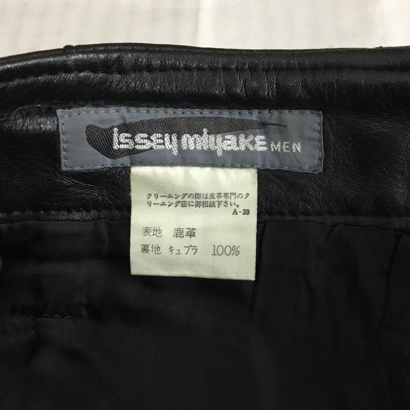 イッセイミヤケ ISSEY MIYAKE パンツ ワークパンツ、ペインターパンツ レザーパンツ ワイドパンツ 80s M 無地 黒 / ブラック /  メンズ USED 古着 中古 10120665
