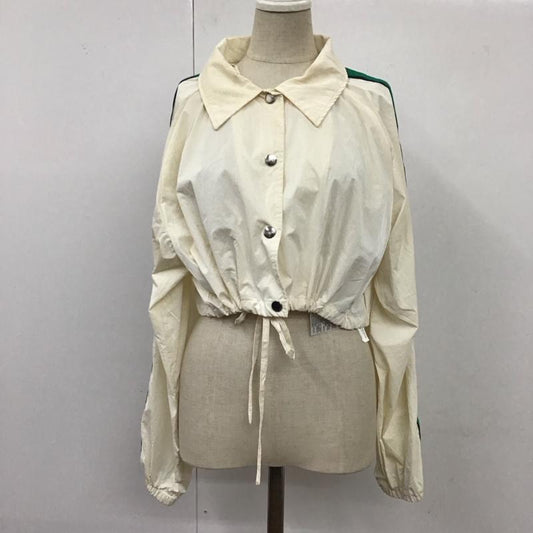 ザラ ZARA ジャケット、上着 ジャケット、ブレザー 7102 129 251 サイドライン ショート丈 L 無地 アイボリー / アイボリー / X 緑 / グリーン /  レディース USED 古着 中古 10116673