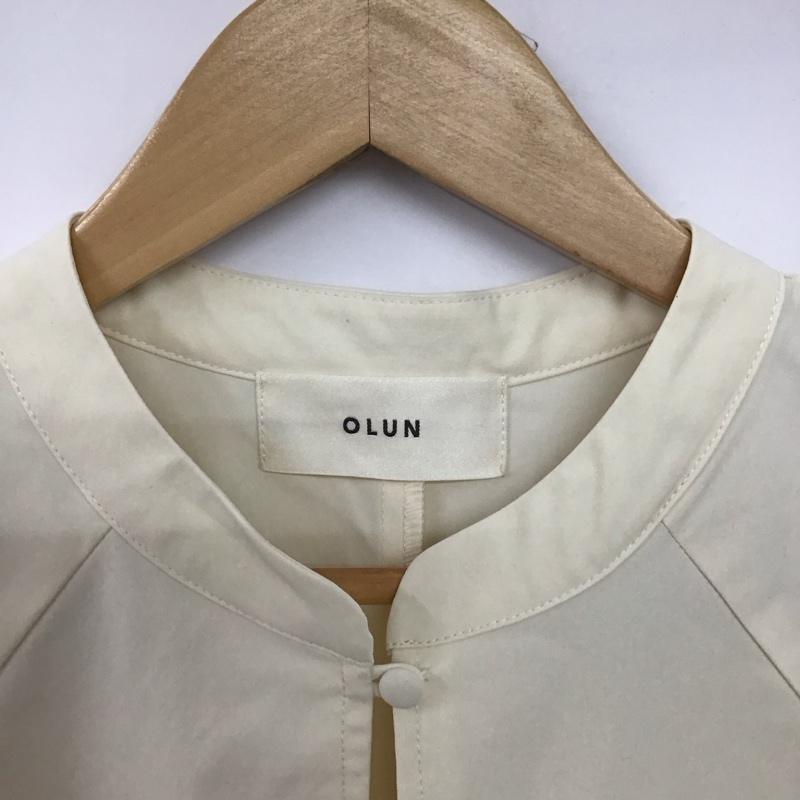 オルン OLUN ワンピース ロングスカート 138255-119-001 waist ribbon volume onepiece 長袖 S 無地 アイボリー / アイボリー /  レディース USED 古着 中古 10147160