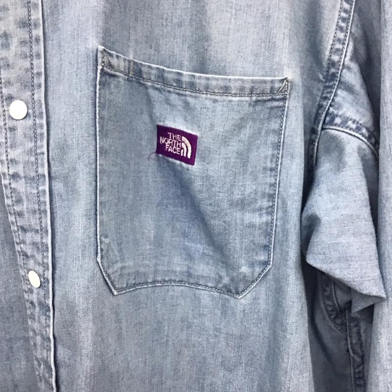 ザ ノースフェイス パープルレーベル THE NORTH FACE PURPLE LABEL シャツ、ブラウス 長袖 nt3067n LightDenimBDShirt 長袖デニムシャツ M 無地 インディゴ / インディゴ /  メンズ USED 古着 中古 10129660