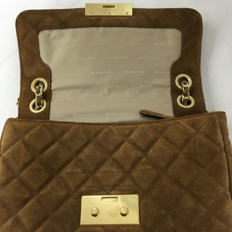 マイケルコース MICHAEL KORS ショルダーバッグ ショルダーバッグ 30F6ASLL3S スエード キルティング チェーン ロゴ、文字 茶 / ブラウン /  レディース USED 古着 中古 10128840