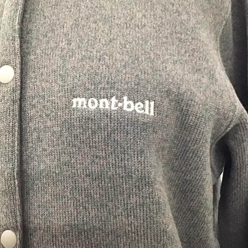 モンベル mont-bell カーディガン 長袖 1106664 クリマプラスニットカーディガン ノーカラージャケット ロングスリーブカーディガン L ロゴ、文字 茶 / ブラウン /  レディース USED 古着 中古 10114519