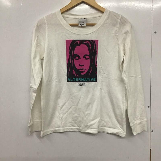 エックスガール X-girl Tシャツ 長袖 05154105 1 プリント 白 / ホワイト /  レディース USED 古着 中古 10133870