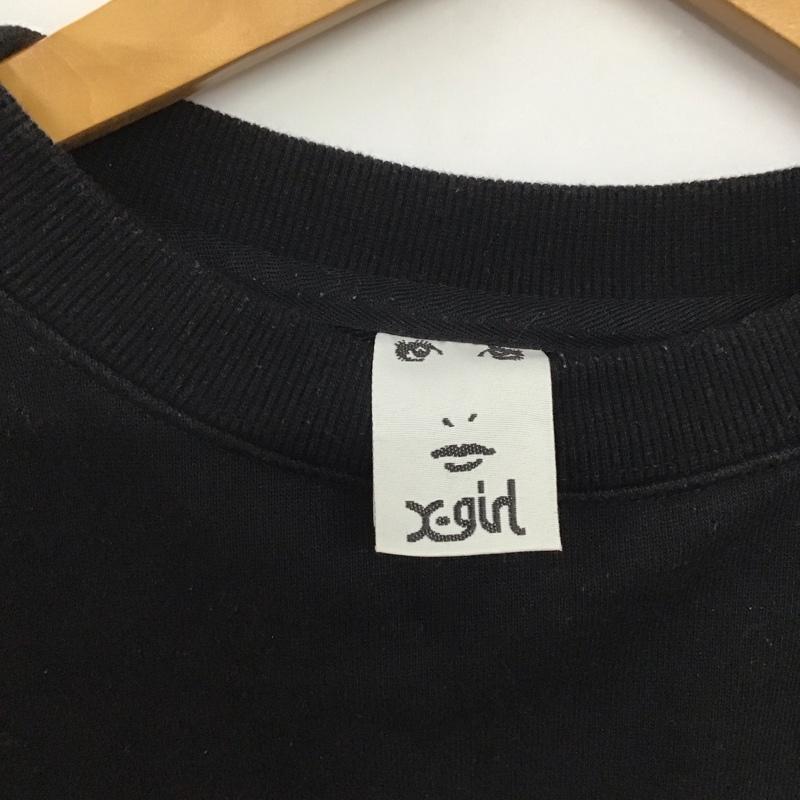エックスガール X-girl トレーナー 長袖 05181210 BIGSLEEVESWEATTOP スウェット 裏毛 1 ロゴ、文字 黒 / ブラック /  レディース USED 古着 中古 10141974