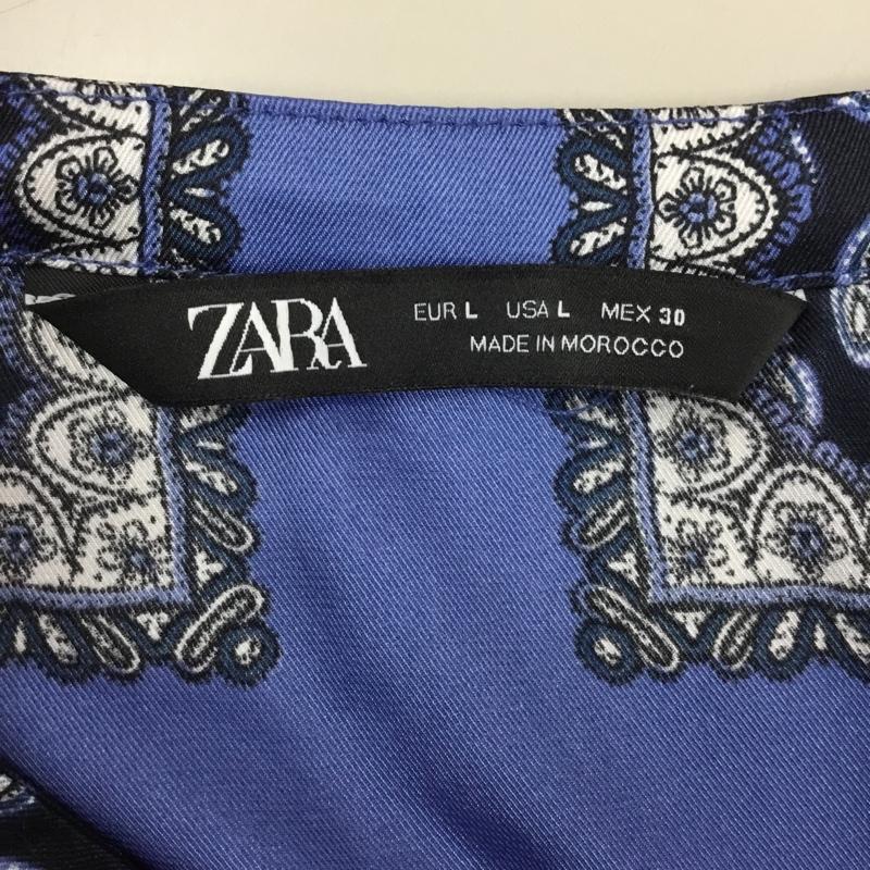 ザラ ZARA ワンピース ロングスカート 半袖ロングワンピース フレアスカート 切り替えワンピース L 総柄 マルチカラー / マルチカラー /  レディース USED 古着 中古 10115795