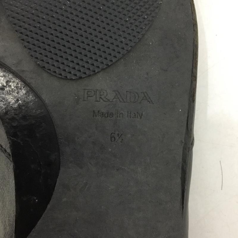 プラダ PRADA ローファー ローファー 1302 スクエアトゥ 6.5 無地 黒 / ブラック /  メンズ USED 古着 中古 10149856