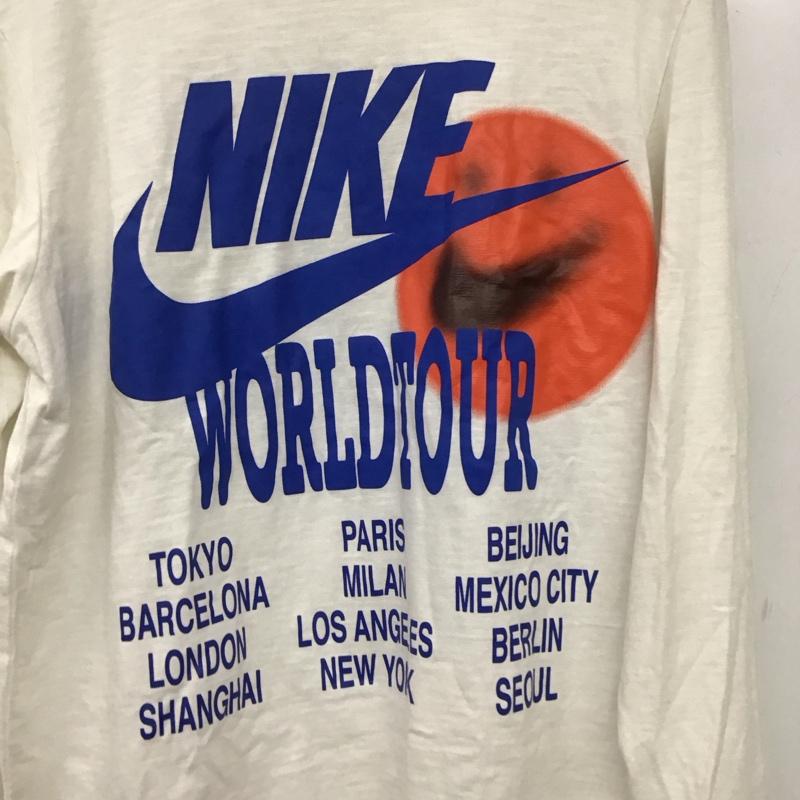 ナイキ NIKE Tシャツ 長袖 長袖カットソー プリントカットソー クルーネック M プリント 白 / ホワイト /  メンズ USED 古着 中古 10145690