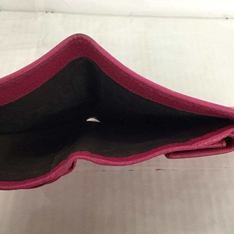 グッチ GUCCI 財布 二つ折り 346057 525040 レザー ロゴ、文字 桃 / ピンク /  レディース USED 古着 中古 10122586