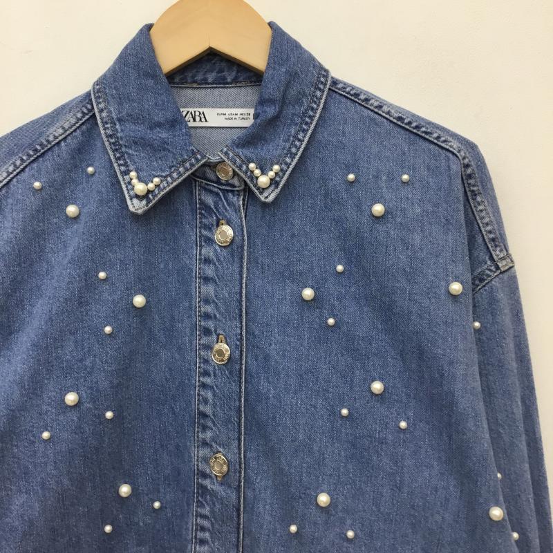 ザラ ZARA シャツ、ブラウス 長袖 M  青 / ブルー /  レディース USED 古着 中古 10140456