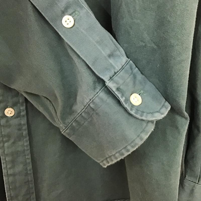 ラルフローレン RALPHLAUREN シャツ、ブラウス 長袖 長袖シャツ 無地シャツ カラーシャツ ボタンダウンシャツ L ロゴ、文字 緑 / グリーン /  メンズ USED 古着 中古 10129028