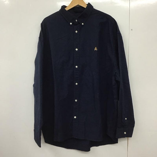 ギャップ GAP シャツ、ブラウス 長袖 長袖シャツ 無地シャツ カラーシャツ ボタンダウンシャツ XL ロゴ、文字 紺 / ネイビー /  メンズ USED 古着 中古 10146556