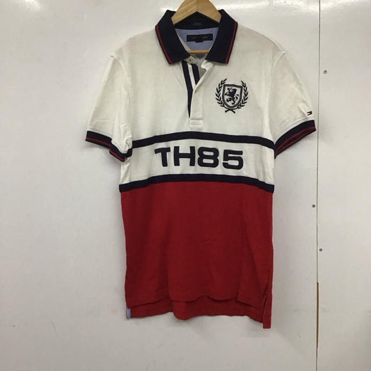 トミーヒルフィガー TOMMY HILFIGER ポロシャツ 半袖 半袖ポロシャツ 半袖カットソー カラーシャツ M ロゴ、文字 白 / ホワイト / X 赤 / レッド / X 紺 / ネイビー /  メンズ USED 古着 中古 10132365
