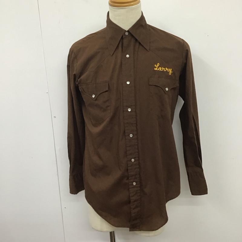 シアーズ SEARS シャツ、ブラウス 長袖 長袖シャツ ウエスタンシャツ カラーシャツ ロゴ、文字 茶 / ブラウン /  メンズ USED 古着 中古 10125767