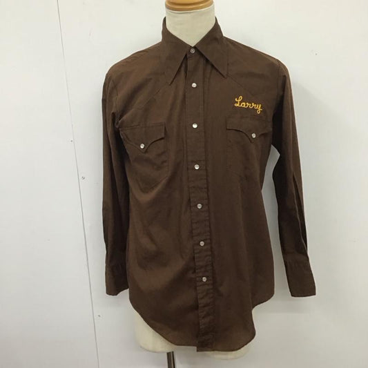 シアーズ SEARS シャツ、ブラウス 長袖 長袖シャツ ウエスタンシャツ カラーシャツ ロゴ、文字 茶 / ブラウン /  メンズ USED 古着 中古 10125767