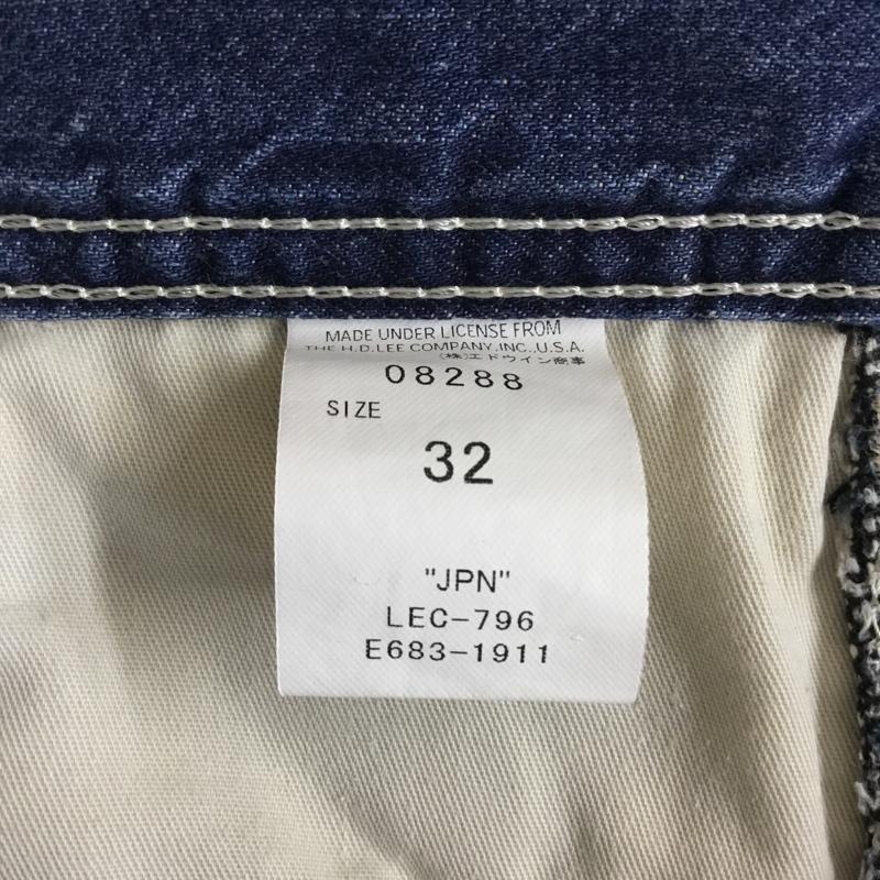リー Lee パンツ デニム、ジーンズ 08288 ハーフパンツ ペインターパンツ 32 ロゴ、文字 青 / ブルー /  メンズ USED 古着 中古 10119852