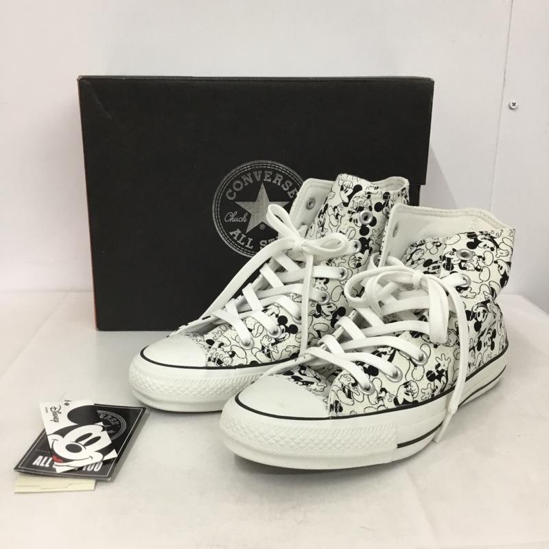 コンバース CONVERSE スニーカー スニーカー 1CK590 ALL STAR 100 ミッキーマウス Disney 24.5cm 箱有 24.5cm キャラクター 白 / ホワイト / X 黒 / ブラック /  レディース USED 古着 中古 10145587