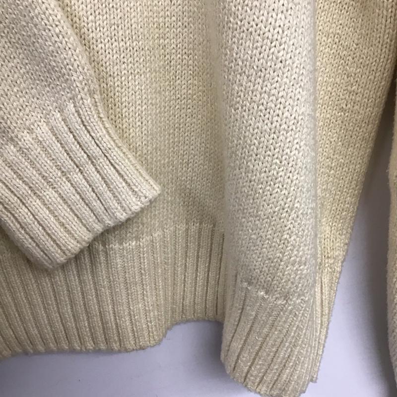 ポロバイラルフローレン Polo by RALPH LAUREN ニット、セーター 長袖 長袖ニットカットソー クルーネック セーター L ロゴ、文字 白 / ホワイト /  メンズ USED 古着 中古 10140145