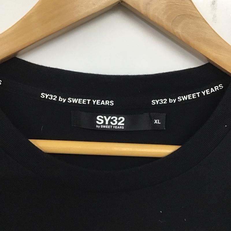 エスワイサーティトゥバイスィートイヤーズ SY32 by SWEET YEARS Tシャツ 半袖 半袖カットソー プリントTシャツ クルーネックカットソー XL ロゴ、文字 黒 / ブラック /  メンズ USED 古着 中古 10138958