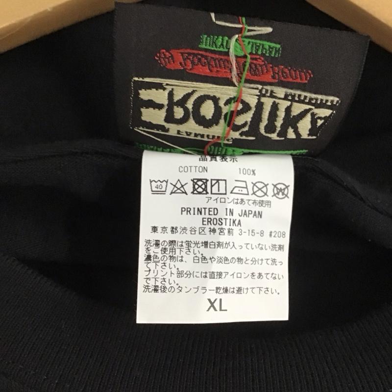 エロスティカ EROSTiKA Tシャツ 半袖 XL ロゴ、文字 X プリント 黒 / ブラック /  メンズ USED 古着 中古 10129933