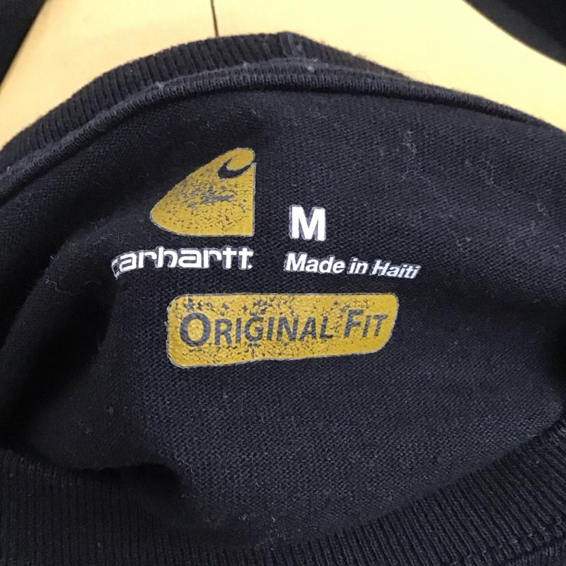 カーハート Carhartt カットソー 長袖 長袖カットソー 無地カットソー クルーネック M ロゴ、文字 黒 / ブラック /  メンズ USED 古着 中古 10131430
