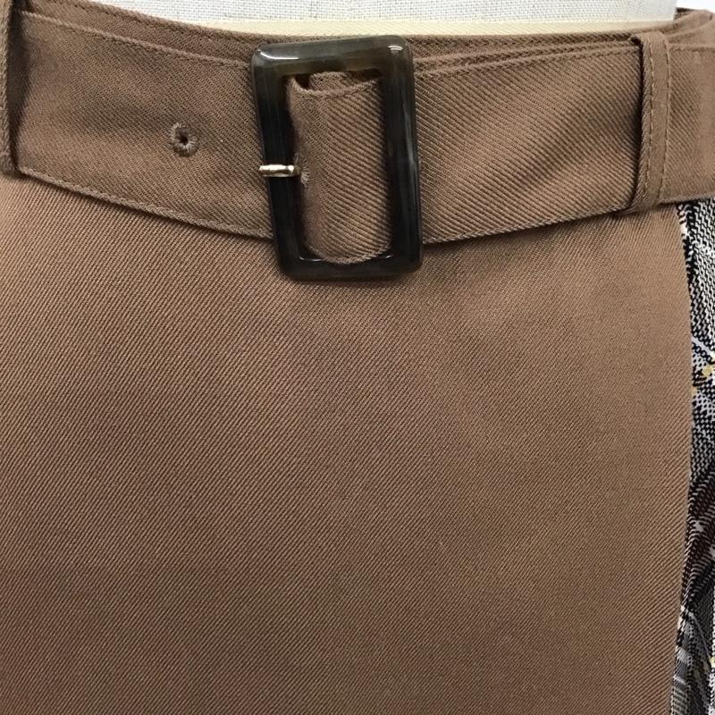 ナチュラルビューティーベーシック NATURAL BEAUTY BASIC スカート ロングスカート 017-9120037 プリーツ切替 XS  茶 / ブラウン /  レディース USED 古着 中古 10117725