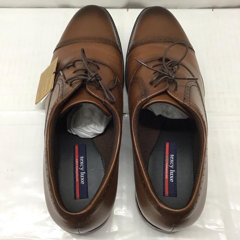 アシックス ASICS 革靴 革靴 TU-7774 texcy luxe ストレートチップ 箱有 28cm 28.0cm 無地 茶 / ブラウン /  メンズ USED 古着 中古 10111738