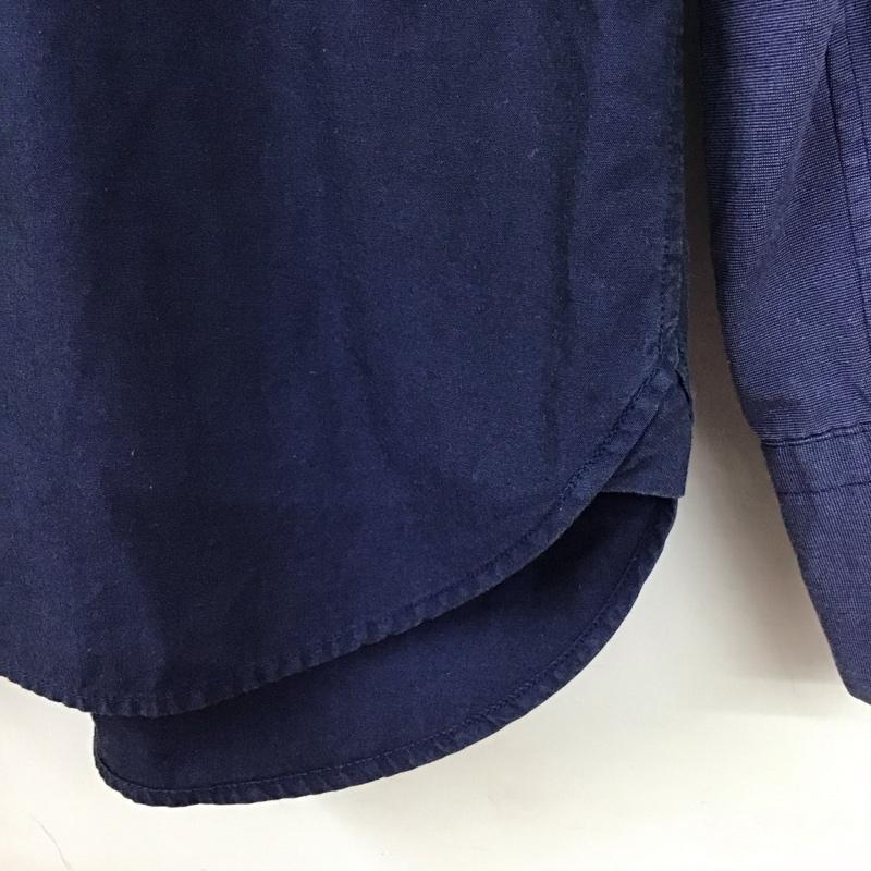 マリネロ MARINERO シャツ、ブラウス 長袖 長袖シャツ 無地シャツ カラーシャツ ボタンダウンシャツ 2 無地 紺 / ネイビー /  メンズ USED 古着 中古 10131767