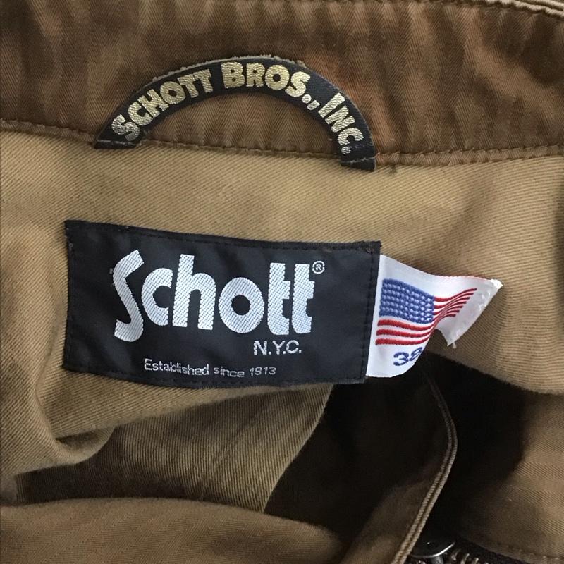 ショット schott ジャケット、上着 ジャケット、ブレザー ジップアップジャケット ジャンパー ジャケット カジュアルジャケット アウター 38 ストライプ 茶 / ブラウン /  メンズ USED 古着 中古 10106840