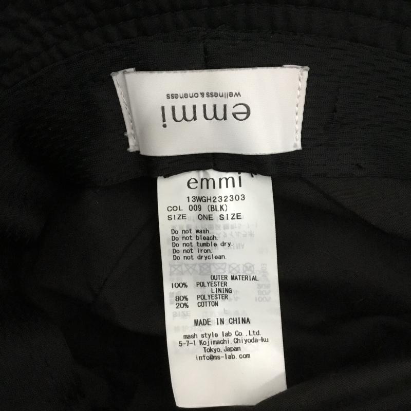 エミ emmi 帽子 ハット 13WGH232303 バケットハット ONE SIZE ロゴ、文字 黒 / ブラック /  レディース USED 古着 中古 10146486
