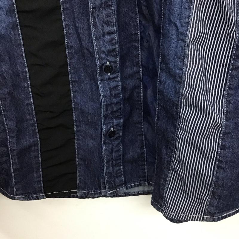 カステルバジャック CASTELBAJAC シャツ、ブラウス 長袖 長袖デニムシャツ カラーシャツ 長袖シャツ 48 ロゴ、文字 インディゴ / インディゴ /  メンズ USED 古着 中古 10137130