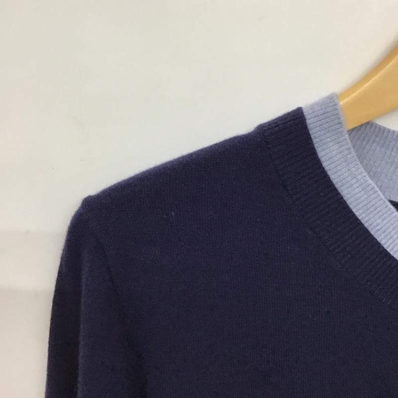 マリークヮント MARY QUANT カーディガン 長袖 FREE 無地 紺 / ネイビー / X 水色 / ライトブルー /  レディース USED 古着 中古 10151242