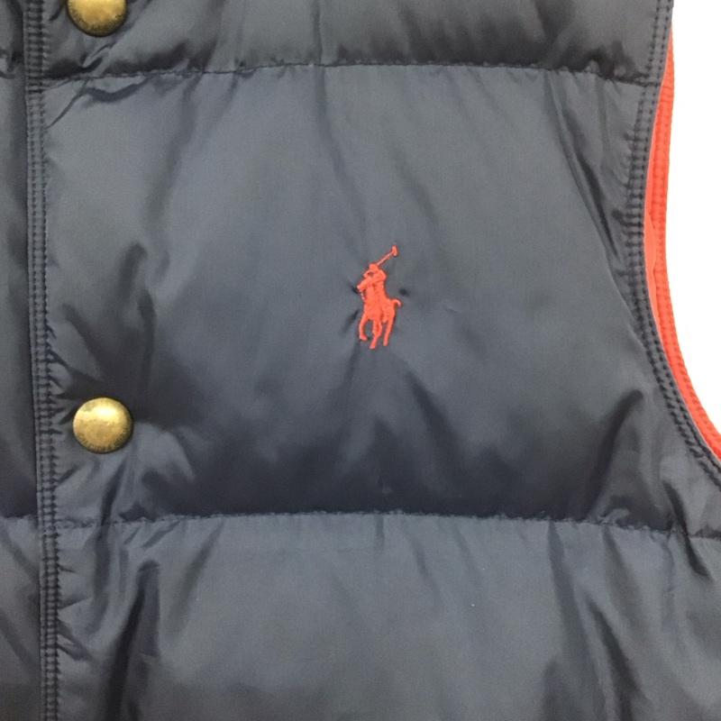 ラルフローレン RALPHLAUREN ベスト ベスト ダウンベスト ノースリーブ 前ボタン リバーシブル XS ロゴ、文字 紺 / ネイビー /  メンズ USED 古着 中古 10129567