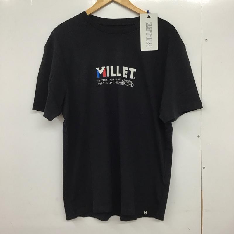 ミレー MILLET Tシャツ 半袖 半袖カットソー プリントTシャツ クルーネックカットソー L プリント 黒 / ブラック /  メンズ USED 古着 中古 10132271