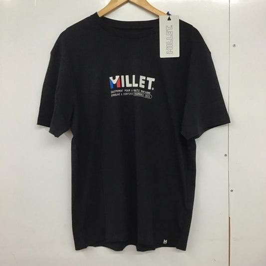 ミレー MILLET Tシャツ 半袖 半袖カットソー プリントTシャツ クルーネックカットソー L プリント 黒 / ブラック /  メンズ USED 古着 中古 10132271