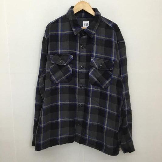 ギャップ GAP ジャケット、上着 ジャケット、ブレザー シャツジャケット XL チェック 青 / ブルー / X 紺 / ネイビー /  メンズ USED 古着 中古 10137350
