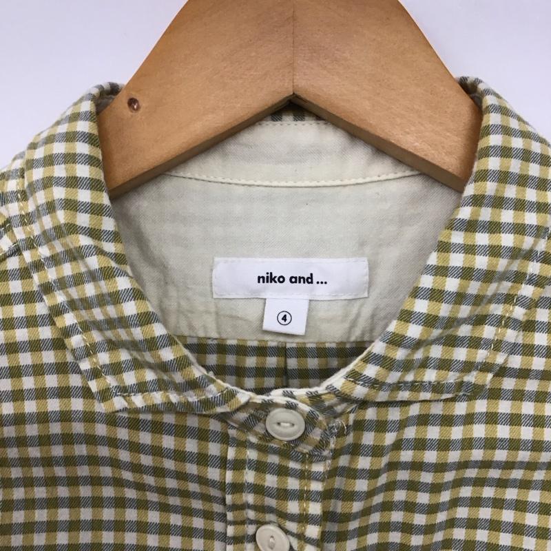 ニコアンド niko and... シャツ、ブラウス 長袖 ON44CA05NN コットン L チェック 黄 / イエロー / X 緑 / グリーン / X 白 / ホワイト /  レディース USED 古着 中古 10143853