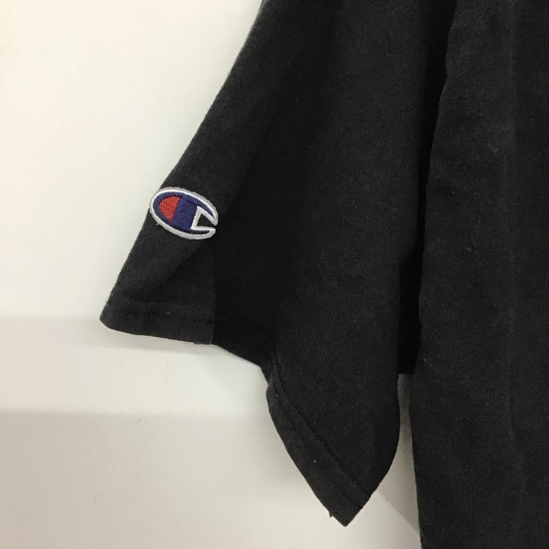 チャンピオン Champion Tシャツ 半袖 半袖カットソー プリントTシャツ クルーネックカットソー プリント 黒 / ブラック /  メンズ USED 古着 中古 10140651