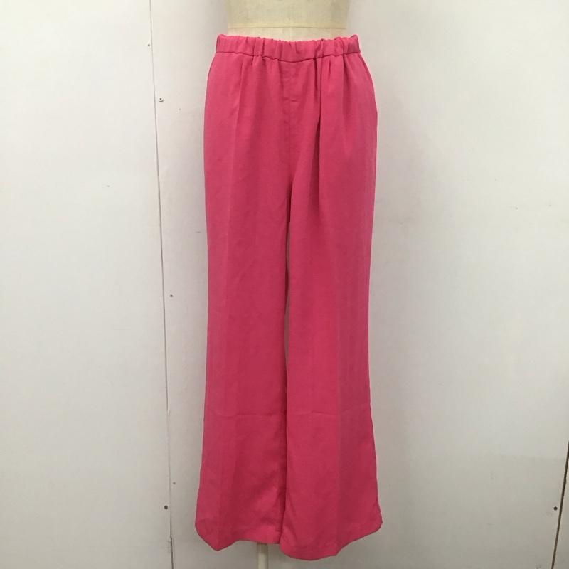 フリークスストア FREAK S STORE パンツ スラックス 222-3447 リネンライクセンタープレスイージーパンツ ワイドパンツ スラックスパンツ FREE 無地 桃 / ピンク /  レディース USED 古着 中古 10106611