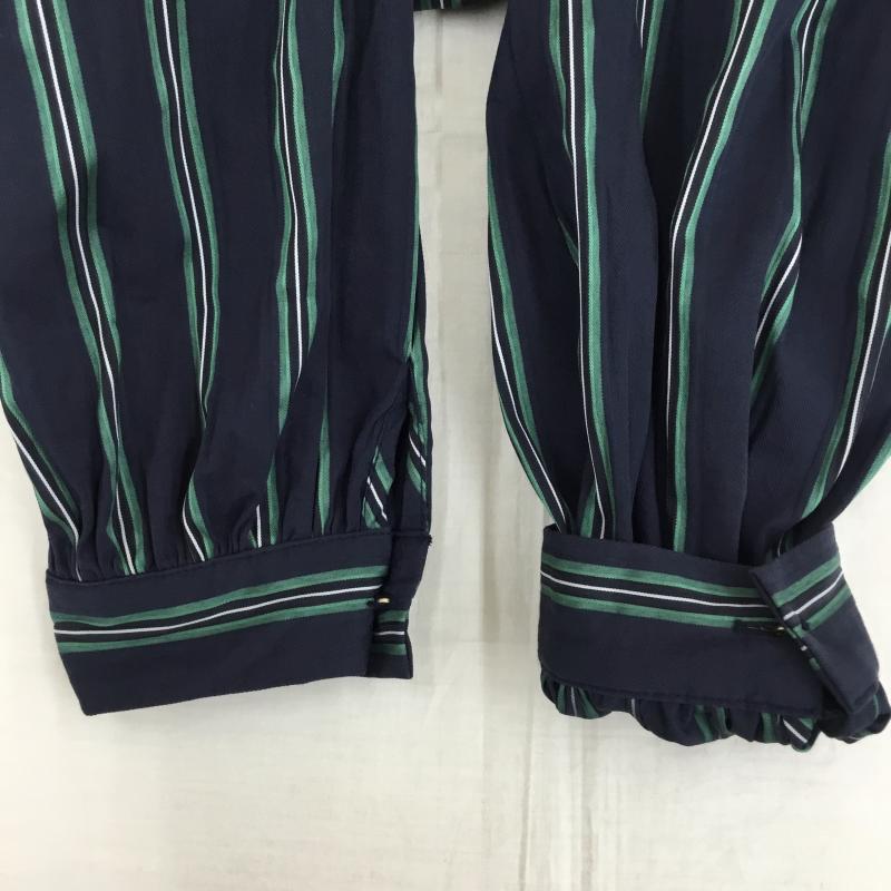 ソマリ somari シャツ、ブラウス 長袖 1 ストライプ 紺 / ネイビー / X 緑 / グリーン /  レディース USED 古着 中古 10141834
