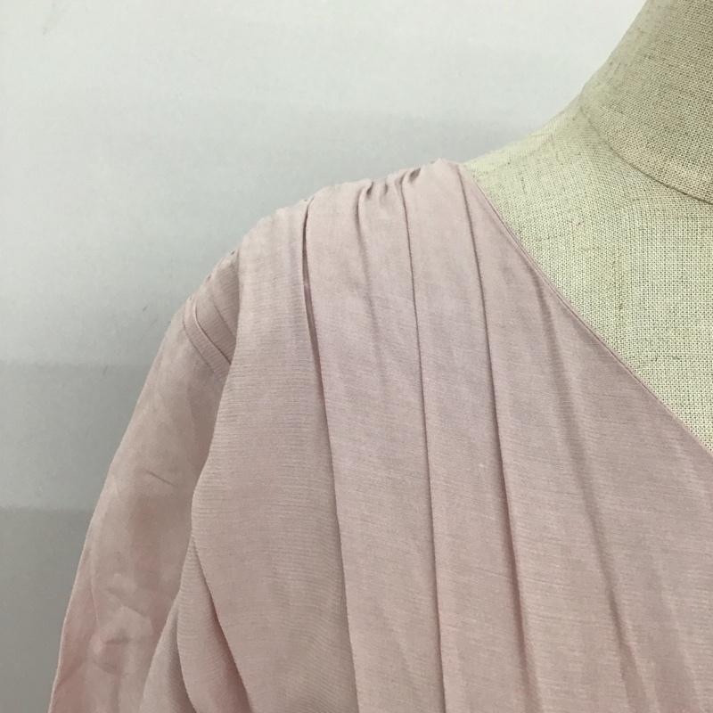 メルロープリュス merlot plus ワンピース ロングスカート 半袖 Vネック 無地 桃 / ピンク /  レディース USED 古着 中古 10115497