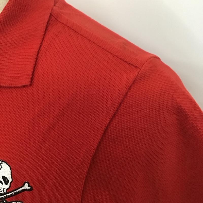 クリームソーダ CREAMSODA ポロシャツ 半袖 半袖ポロシャツ カラーシャツ 半袖カットソー S ロゴ、文字 赤 / レッド /  メンズ USED 古着 中古 10113115