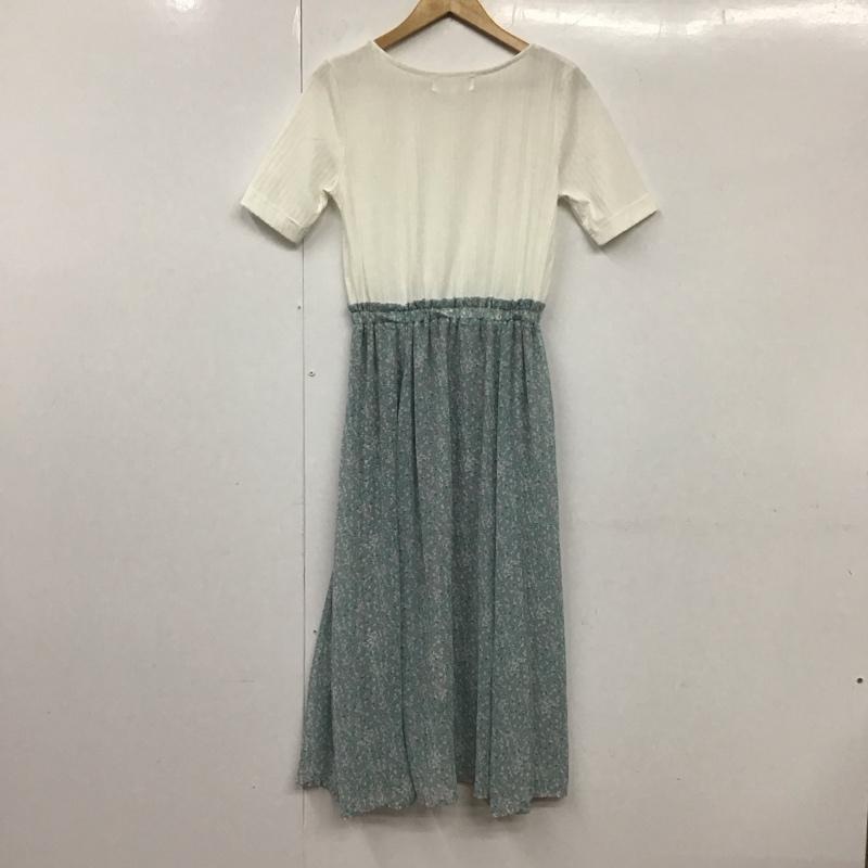 ロペピクニック ROPE  PICNIC ワンピース ロングスカート 38 無地 X 花柄 白 / ホワイト / X 水色 / ライトブルー /  レディース USED 古着 中古 10131476
