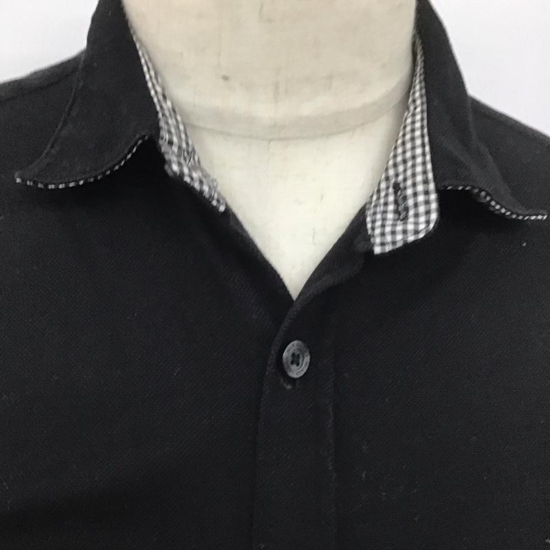 バーバリーブラックレーベル BURBERRY BLACK LABEL シャツ、ブラウス 七分袖 2 無地 黒 / ブラック /  メンズ USED 古着 中古 10126546