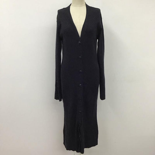 ザラ ZARA カーディガン 長袖 5507 106 407 Vネック ロング丈 M 無地 紺 / ネイビー /  レディース USED 古着 中古 10122489