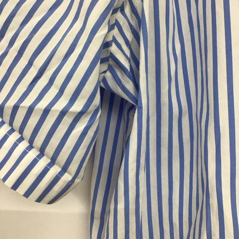 ラルフローレン RALPHLAUREN シャツ、ブラウス 半袖 ボタンダウン ストライプ L ワンポイント 白 / ホワイト / X 水色 / ライトブルー /  メンズ USED 古着 中古 10133573