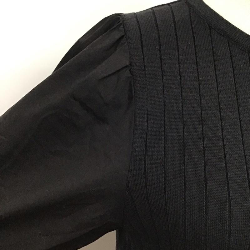 ロペピクニック ROPE  PICNIC ワンピース ロングスカート gde-12300-a オーガニックコットン袖布帛ニットワンピース ロングワンピース 38 無地 黒 / ブラック /  レディース USED 古着 中古 10116415